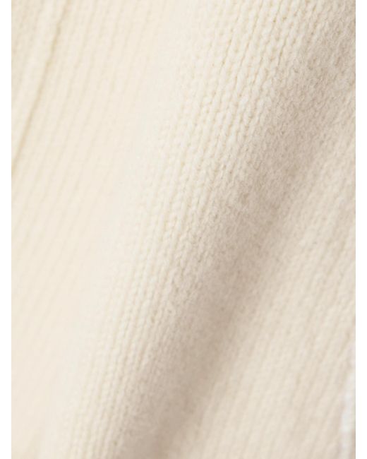 Alaïa Natural Oversized Hooded Wool-Blend Cardigan