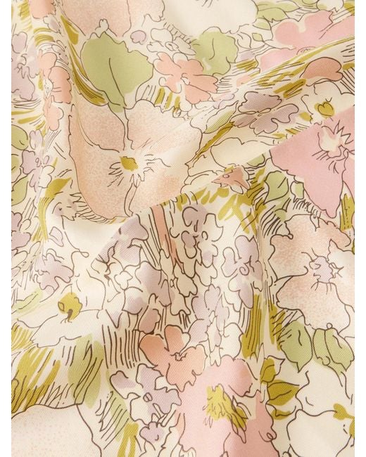 Calvin Klein Natural Lorelai Floral-Print Silk-Twill Scarf