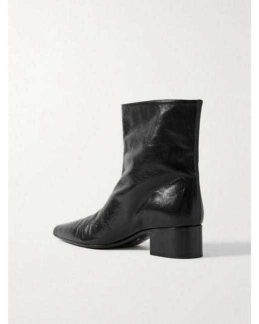 Khaite Black Andee Ankle Boots Aus Leder
