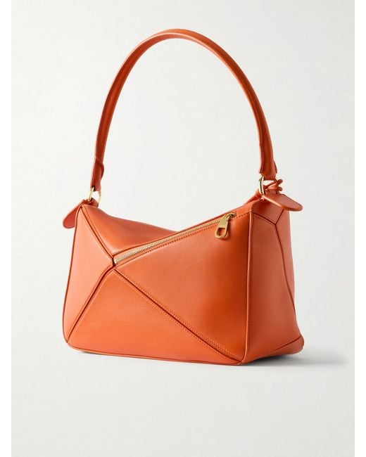 Loewe Orange Paula's Ibiza Puzzle Small Leather Shoulder Bag