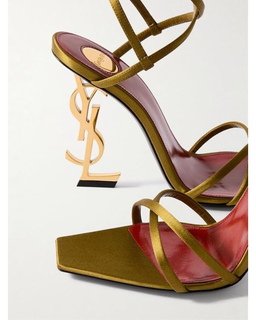Saint Laurent Metallic Opyum Satin Sandals