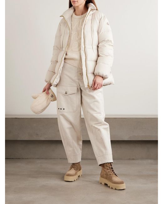 Moncler Natural Brossette Quilted Padded Shell Down Jacket