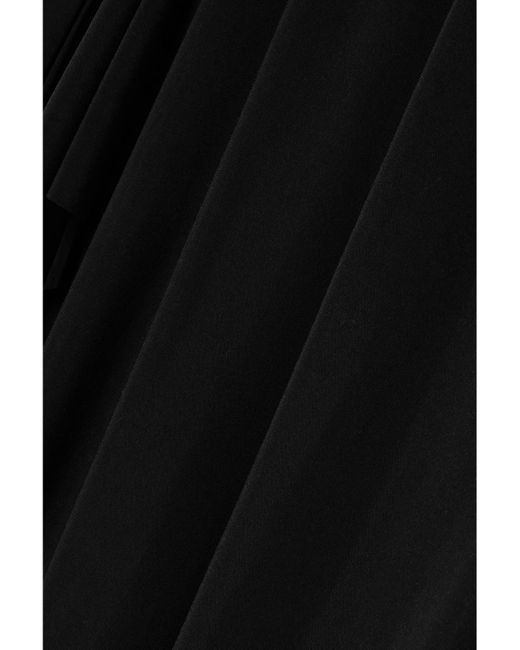 Norma Kamali Black Maxikleid Aus Stretch-Jersey Mit Cut-Out Und Kapuze