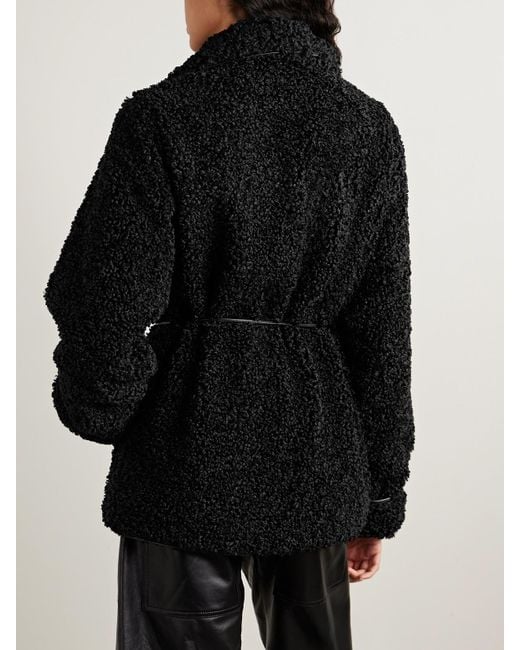 Jonathan Simkhai Black Kima Jacke Aus Fleece Mit Bindegürtel