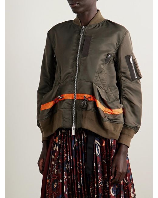 Sacai Brown Shell Bomber Jacket
