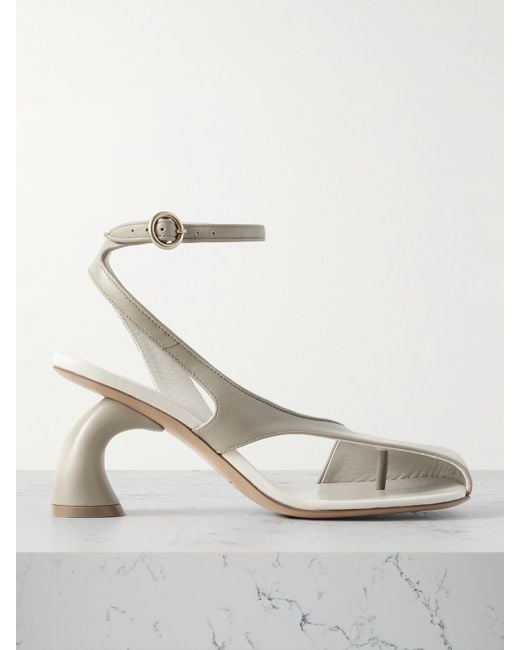 Dries Van Noten White Cutout Leather Pumps