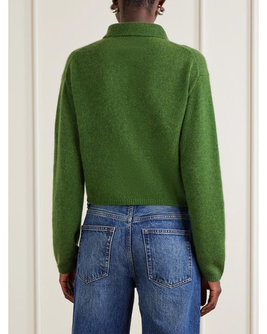 Allude Green Cashmere Cardigan