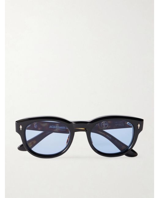 Jacques Marie Mage Blue Dr. Dream Round-Frame Tortoiseshell Acetate Sunglasses