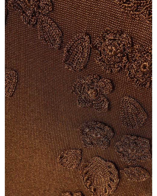 Cult Gaia Brown Pemma Appliquéd Knitted Midi Dress