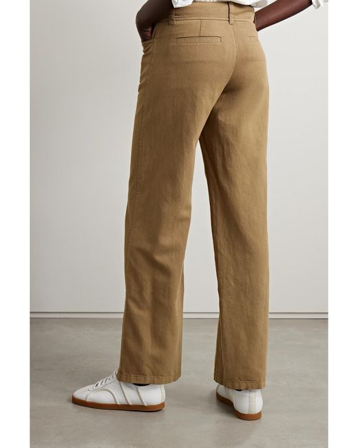 Vince Natural Cotton, Lyocell And Linen-Blend Twill Straight-Leg Pants