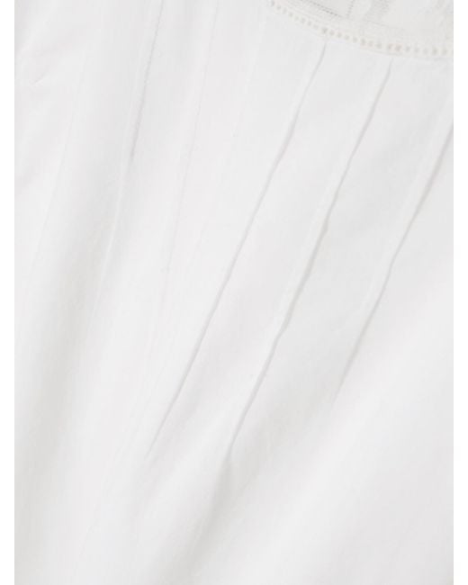 Posse White Danielle Lace-Trimmed Cotton Mini Dress