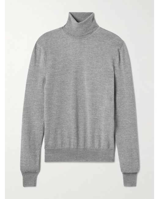 Saint Laurent Gray Wool Turtleneck Sweater