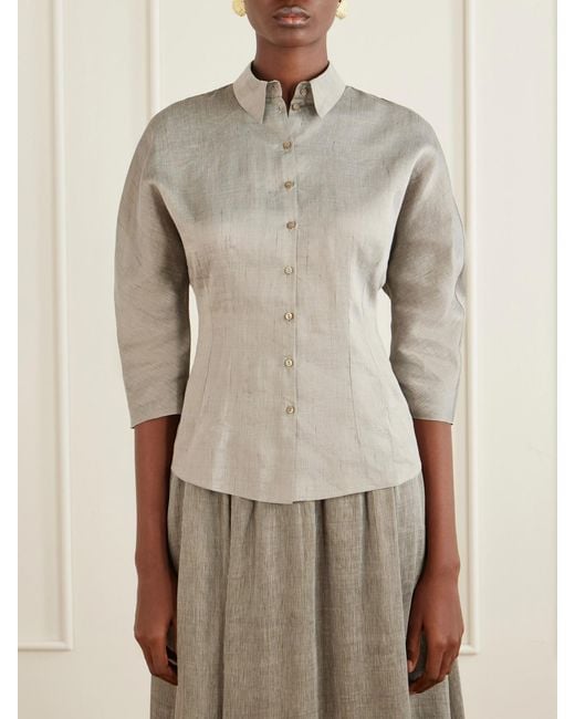 Cortana Gray Theresa Dupioni Shirt