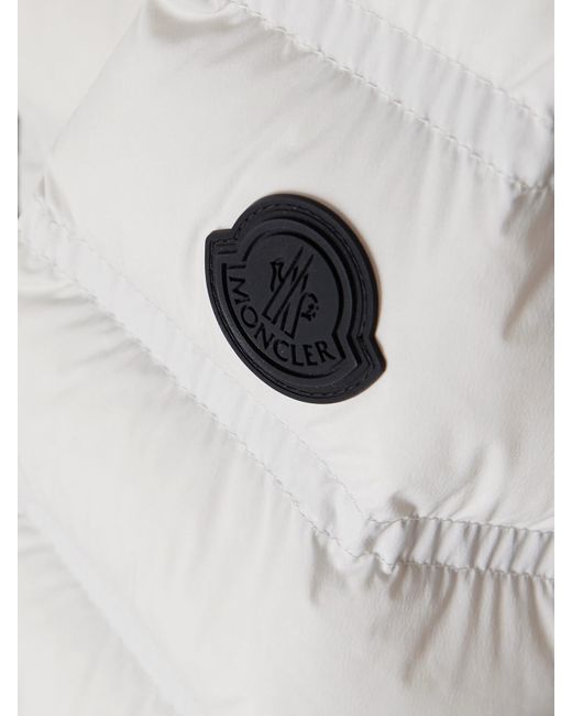 Moncler White Appliquéd Webbing-Trimmed Quilted Shell Down Jacket