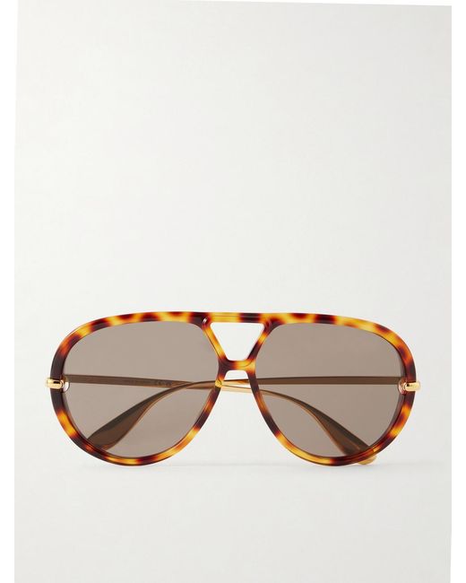 Bottega Veneta Multicolor Drop Aviator-Style Tortoiseshell Acetate Sunglasses
