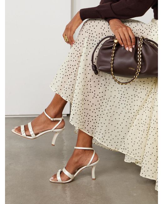Manolo Blahnik Natural Neusita 90 Satin Sandals