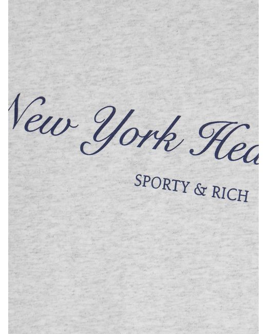 Sporty & Rich White Ny Health Club Printed Cotton-Jersey T-Shirt