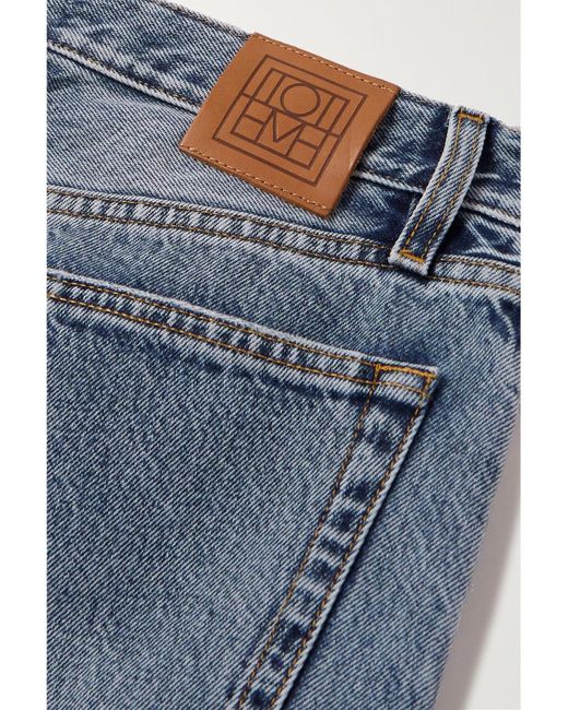 Totême Blue Twisted Seam High-Rise Straight-Leg Jeans