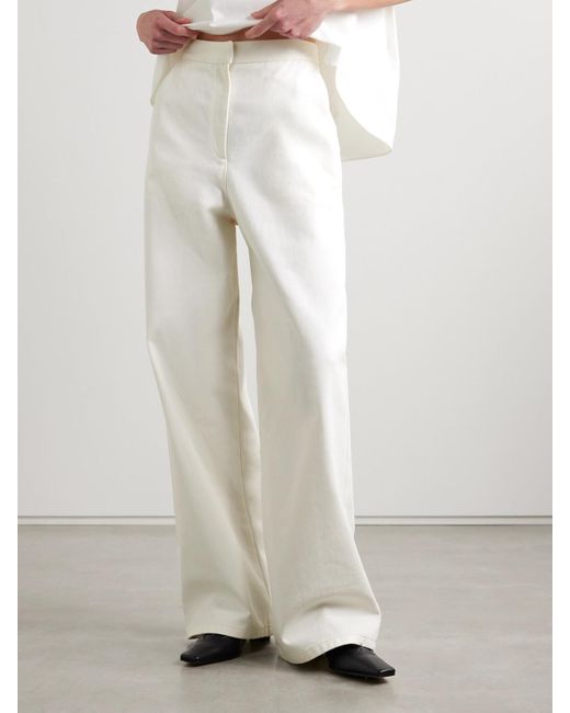 FFORME White Strider High-Rise Wide-Leg Jeans