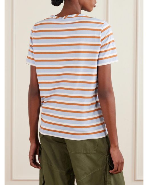 Marni Gray Appliquéd Striped Cotton-Jersey T-Shirt