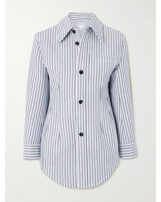 Bottega Veneta Blue Striped Woven Jacket