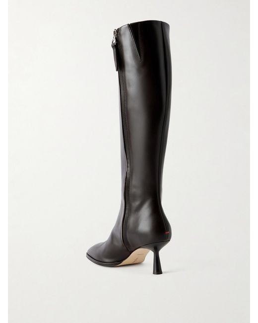 Aeyde Black Catherine 65 Leather Knee Boots