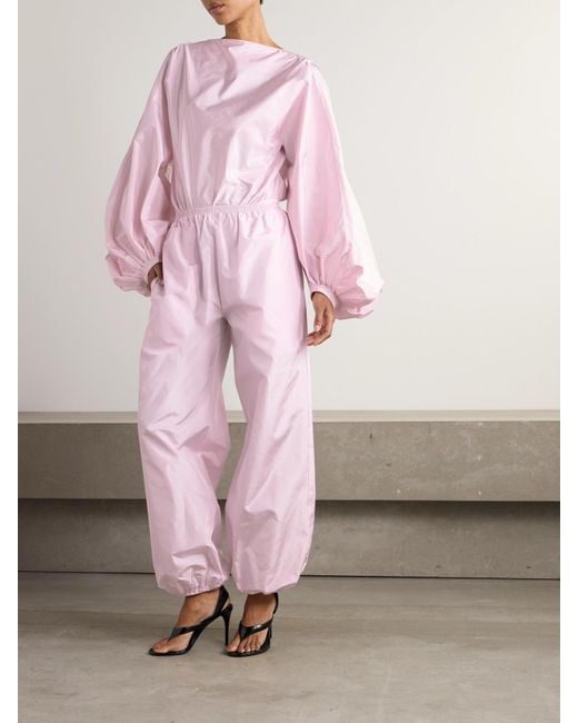 Alaïa Pink Silk-Taffeta Balloon Track Pants