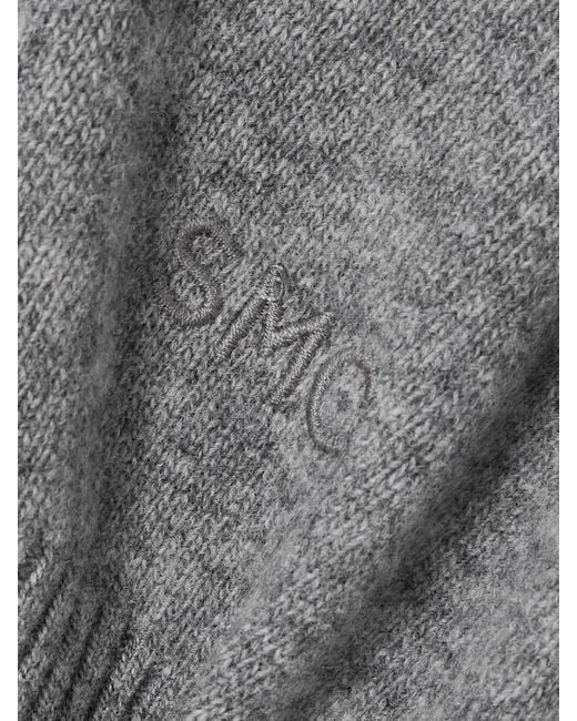Stella McCartney Gray Verkürzter Pullover Aus Wolle Mit Kapuze