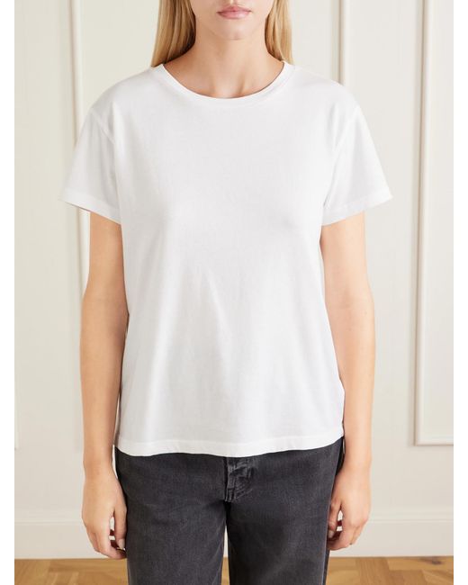Agolde White Adine Cotton-Jersey T-Shirt