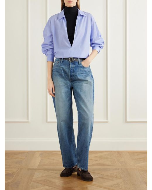 Ssstein Blue Skipper Cotton Shirt