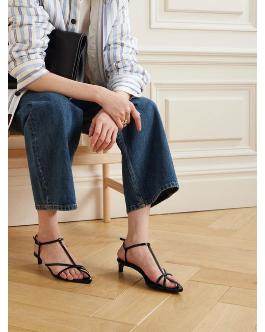 Jil Sander Black Leather Sandals
