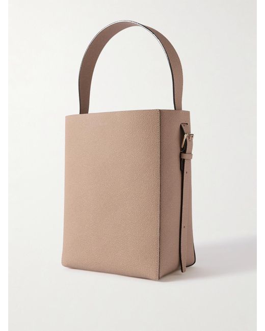 Valextra Natural Kleine Beuteltasche Aus Strukturiertem Leder