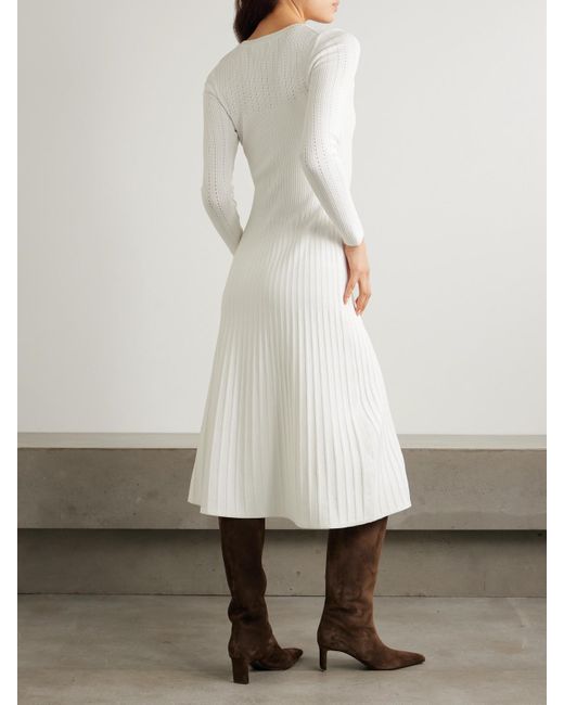 Veronica Beard Nami Pointelle Knit Midi Dress in White Lyst