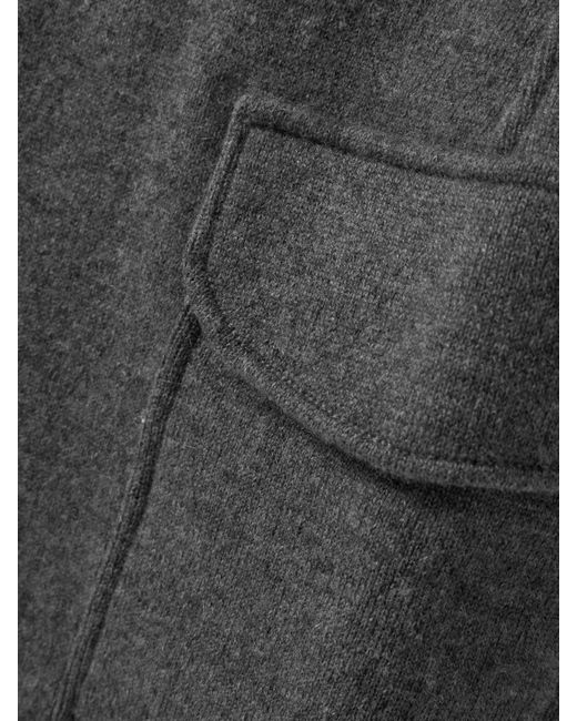 Lisa Yang Gray Azaria Cashmere Barrel-Leg Cargo Pants