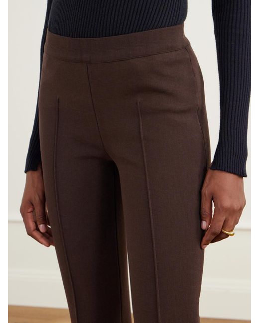 High Sport Brown Geo Kick Cotton-Blend Cropped Flared Pants