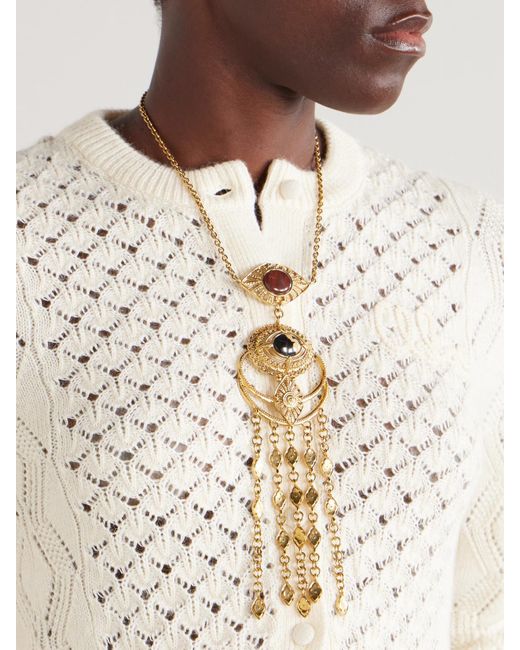Chloé White Tone Jasper Necklace