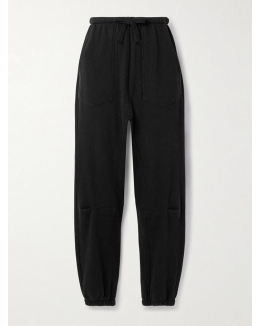 Nili Lotan Black Dulce Cotton-Jersey Track Pants