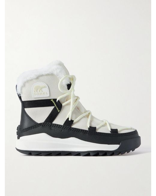 Après-Skis En Daim À Finitions En Cuir, Toile Et Fourrure Synthétique Ona Rmx Glacy Sorel en coloris Natural