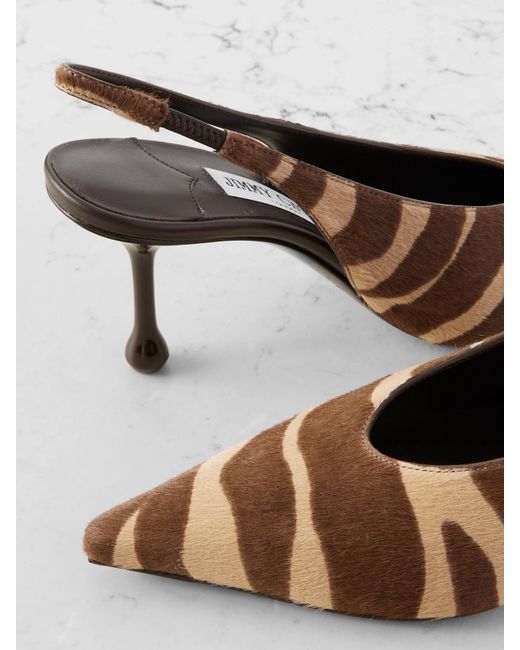 Sandales À Brides En Façon Poulain À Imprimé Zèbre Isa 80 Jimmy Choo en coloris Brown