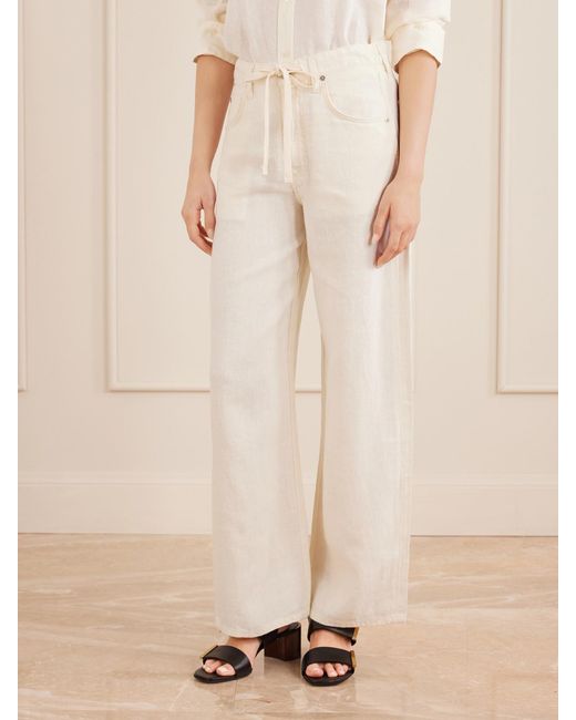 Citizens of Humanity Natural Brynn Linen Straight-Leg Pants
