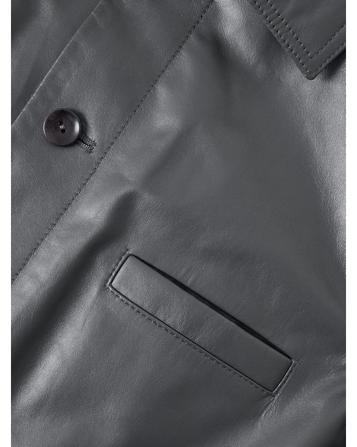 Lemaire Gray Leather Jacket