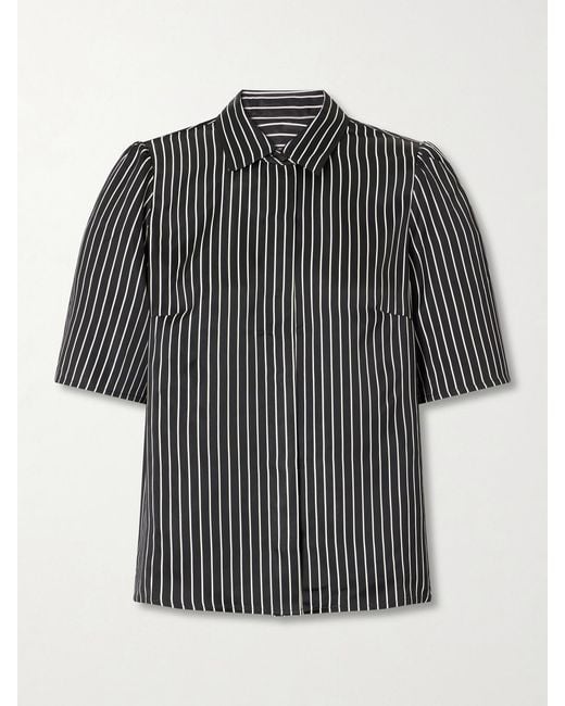 Maria McManus Gray Striped Habotai Blouse