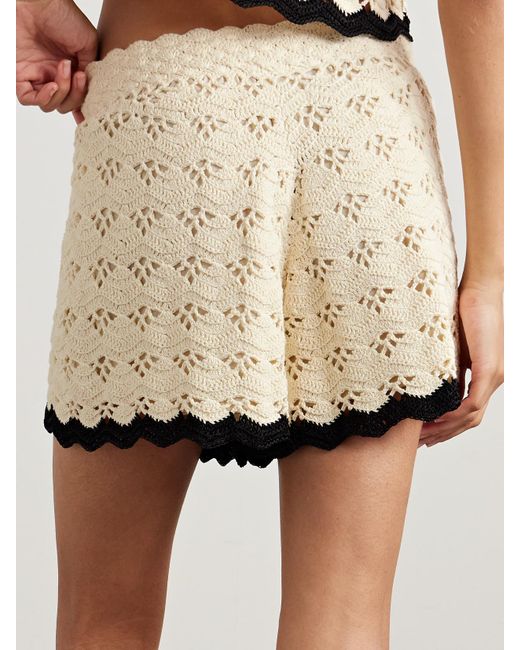 Zimmermann Rhiannon Crocheted Cotton Shorts in Natural | Lyst