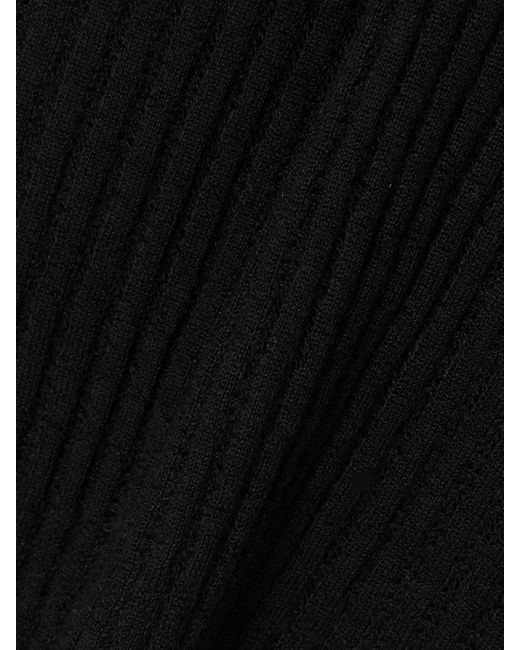 Gabriela Hearst Black Nevin Pointelle-Knit Cashmere And Silk-Blend Tank