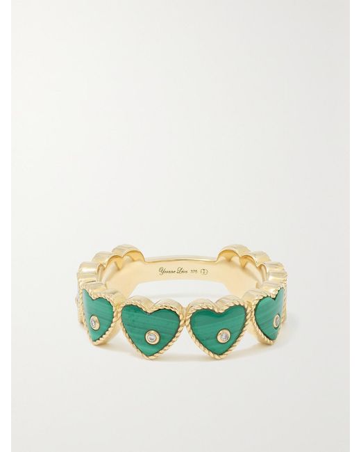 Yvonne Léon Green Alliance 9-Karat, Malachite And Diamond Ring