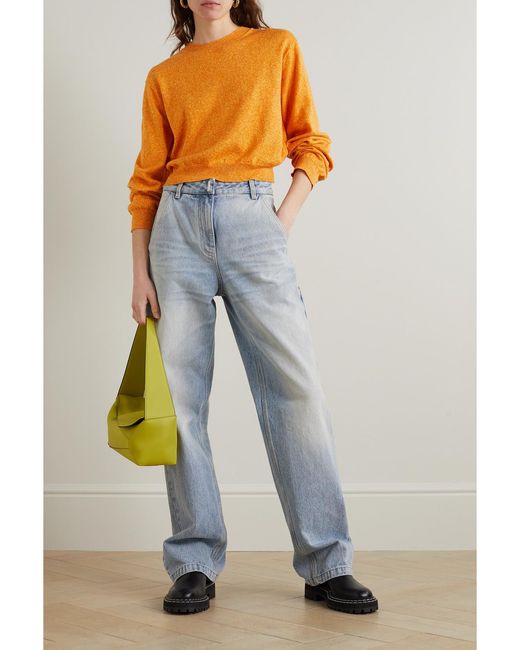 The Elder Statesman Orange Nova Organic Cotton And Cashmere-Blend Sweater