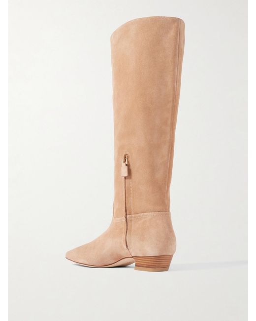 Stuart Weitzman White Stassi Suede Knee Boots