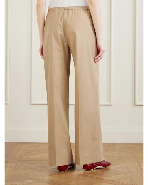 Moncler Natural Cotton-Poplin Wide-Leg Pants