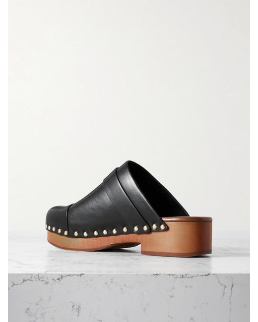 Chloé Black Jeannette Embellished Leather Clogs