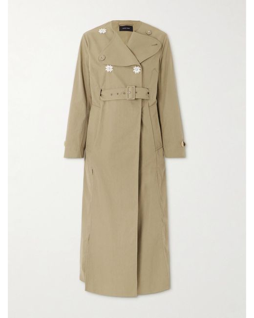 Simone Rocha Women's Natural Belted Double-Breasted Embellished